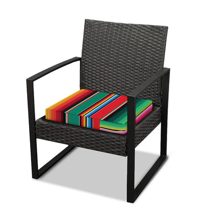 Colorful Mexican Blanket Pattern Print Outdoor Seat Cushion Cover