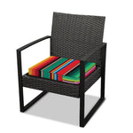 Colorful Mexican Blanket Pattern Print Outdoor Seat Cushion Cover