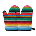 Colorful Mexican Blanket Pattern Print Oven Mitts