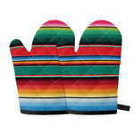 Colorful Mexican Blanket Pattern Print Oven Mitts