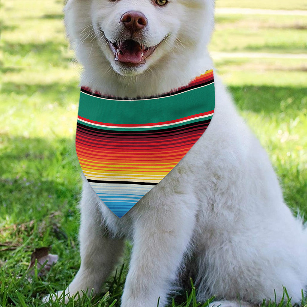 Colorful Mexican Blanket Pattern Print Over The Collar Dog Bandana