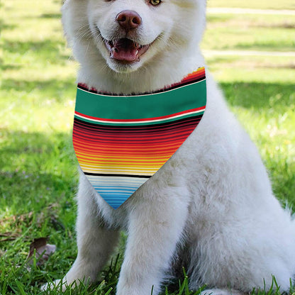 Colorful Mexican Blanket Pattern Print Over The Collar Dog Bandana