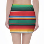 Colorful Mexican Blanket Pattern Print Pencil Mini Skirt