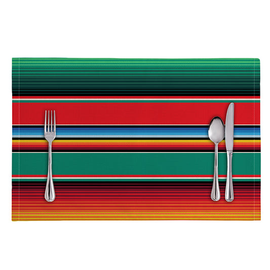 Colorful Mexican Blanket Pattern Print Placemat
