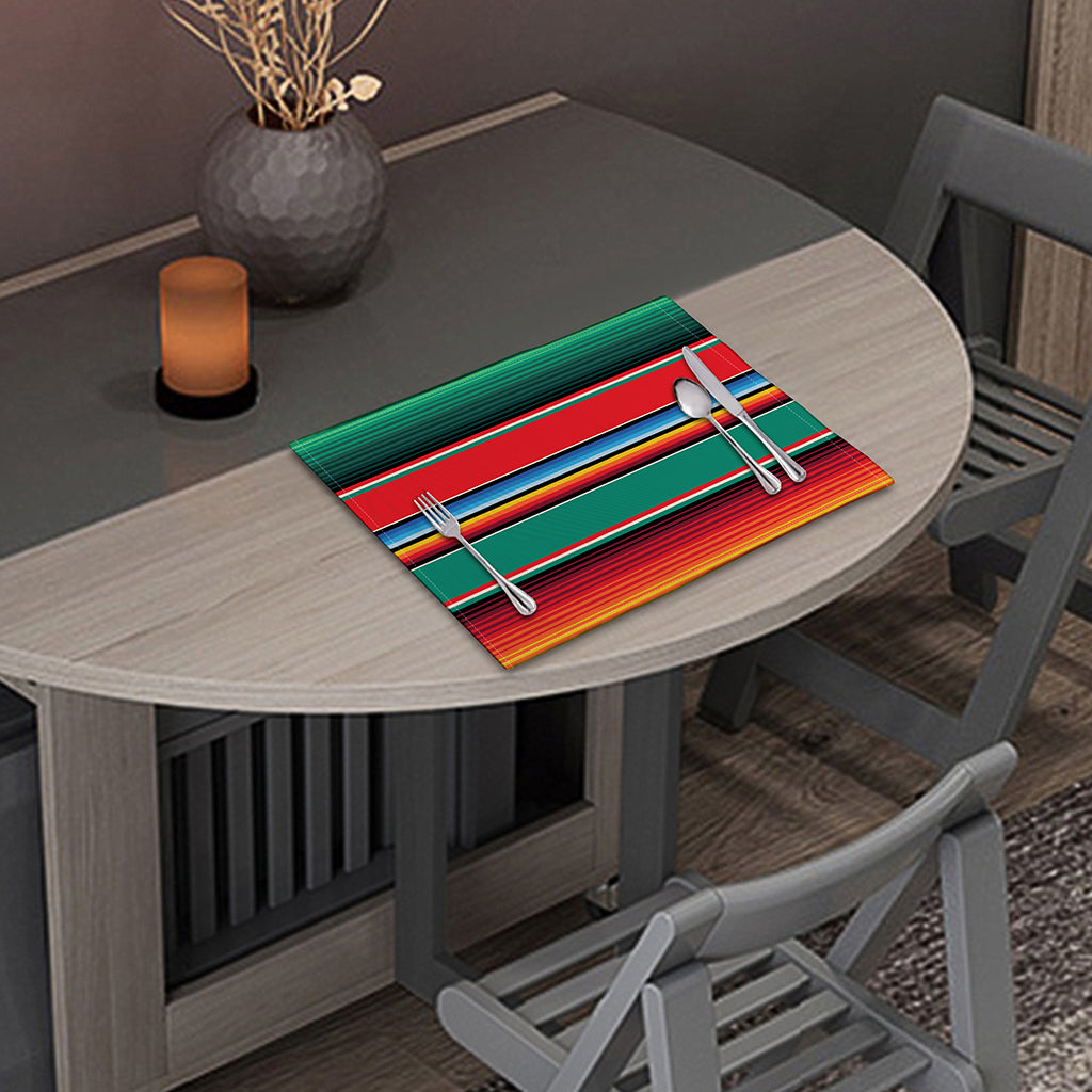 Colorful Mexican Blanket Pattern Print Placemat