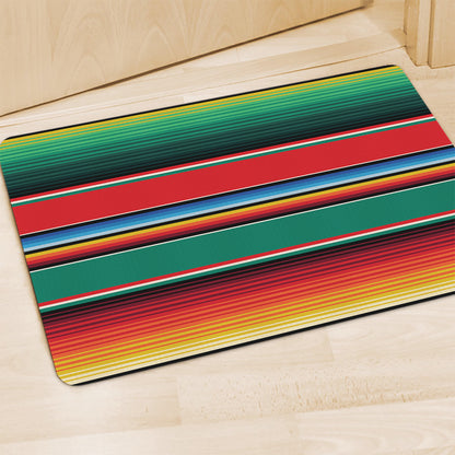 Colorful Mexican Blanket Pattern Print Polyester Doormat