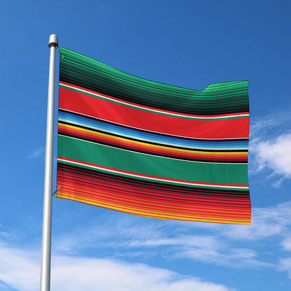 Colorful Mexican Blanket Pattern Print Polyester Flag