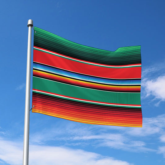 Colorful Mexican Blanket Pattern Print Polyester Flag