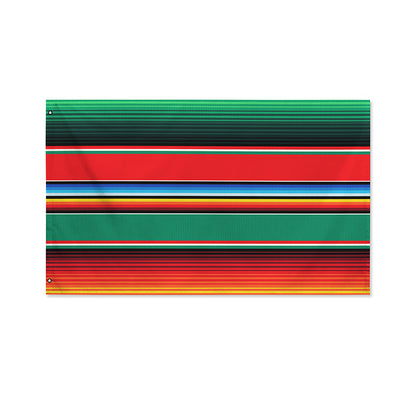 Colorful Mexican Blanket Pattern Print Polyester Flag