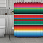 Colorful Mexican Blanket Pattern Print Polyester Shower Curtain