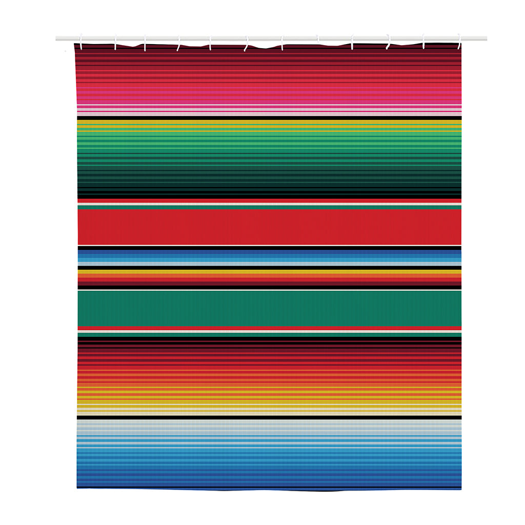 Colorful Mexican Blanket Pattern Print Polyester Shower Curtain