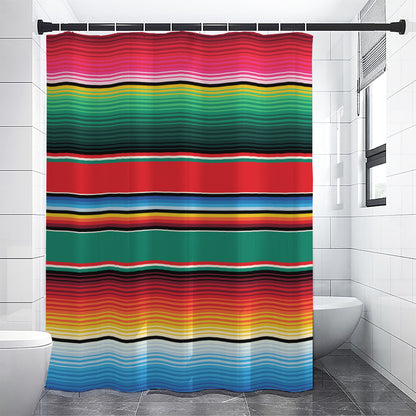 Colorful Mexican Blanket Pattern Print Premium Shower Curtain