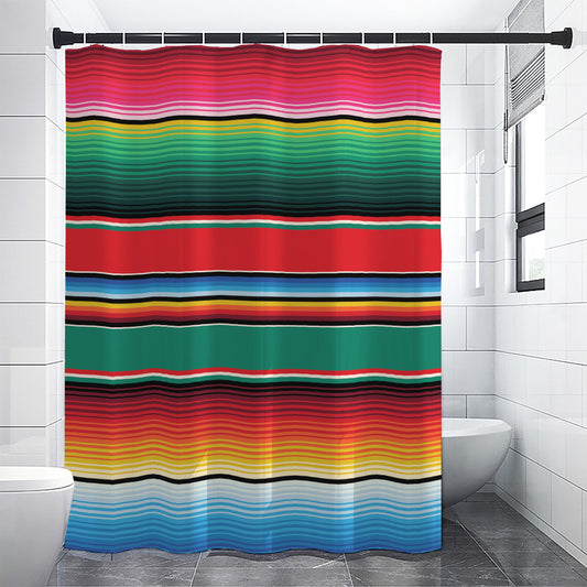 Colorful Mexican Blanket Pattern Print Premium Shower Curtain