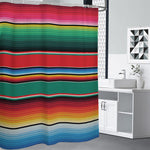 Colorful Mexican Blanket Pattern Print Premium Shower Curtain