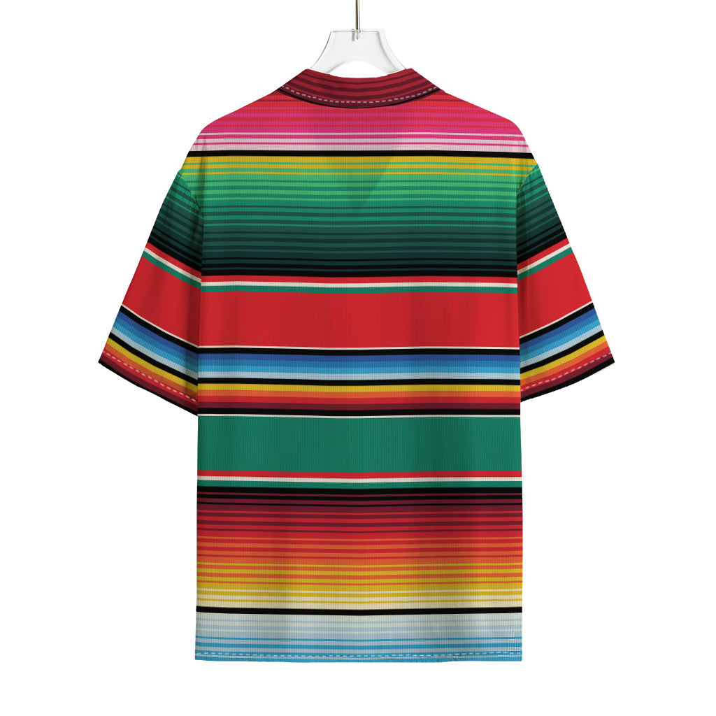 Colorful Mexican Blanket Pattern Print Rayon Hawaiian Shirt