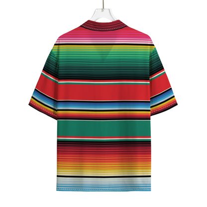 Colorful Mexican Blanket Pattern Print Rayon Hawaiian Shirt