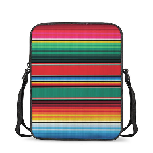 Colorful Mexican Blanket Pattern Print Rectangular Crossbody Bag