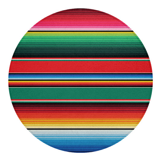 Colorful Mexican Blanket Pattern Print Round Blanket
