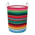 Colorful Mexican Blanket Pattern Print Round Laundry Basket