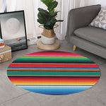 Colorful Mexican Blanket Pattern Print Round Rug