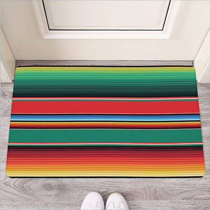 Colorful Mexican Blanket Pattern Print Rubber Doormat