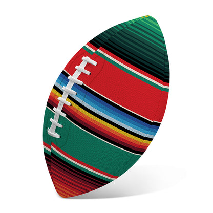 Colorful Mexican Blanket Pattern Print Rugby Ball