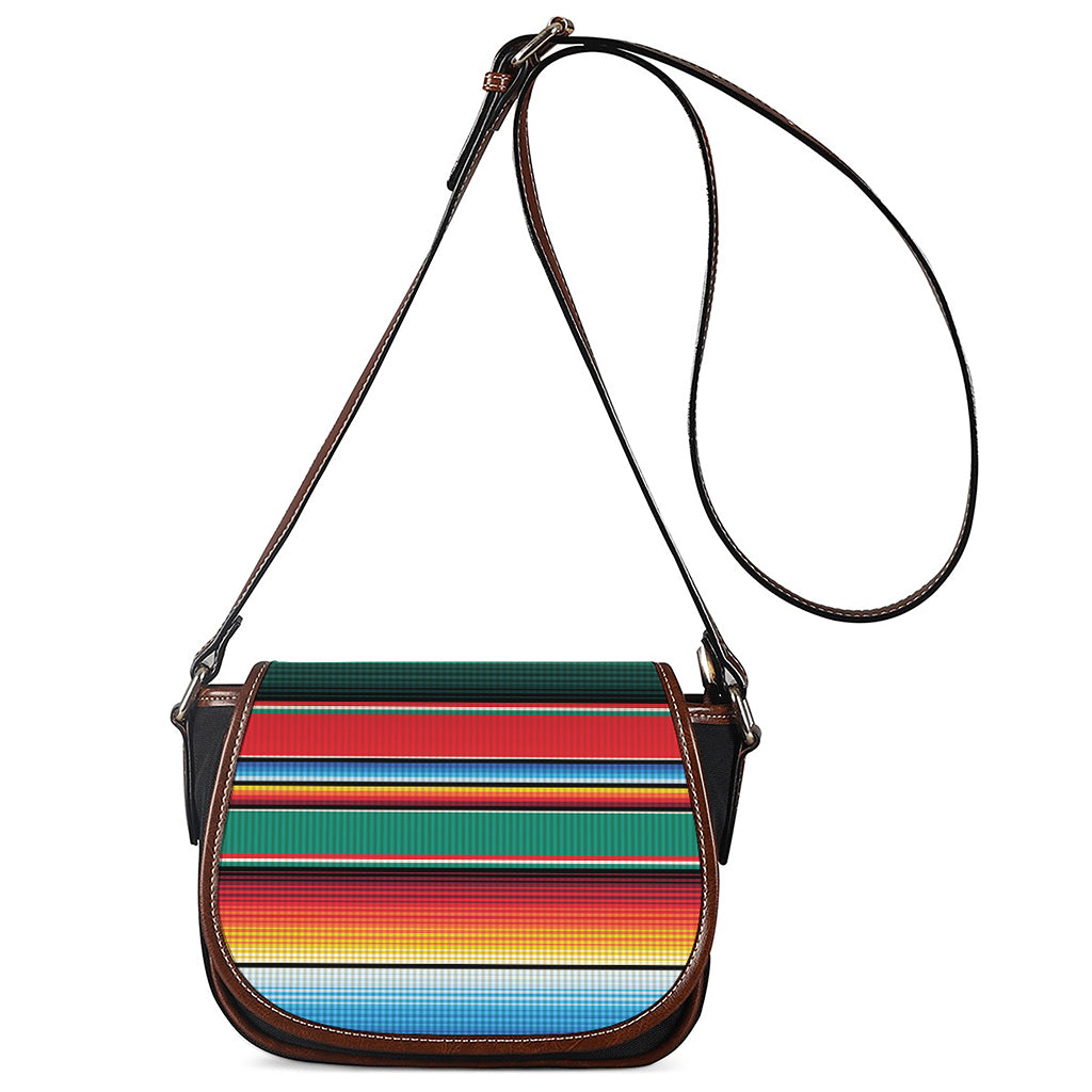 Colorful Mexican Blanket Pattern Print Saddle Bag