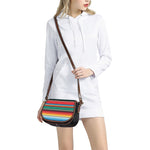 Colorful Mexican Blanket Pattern Print Saddle Bag