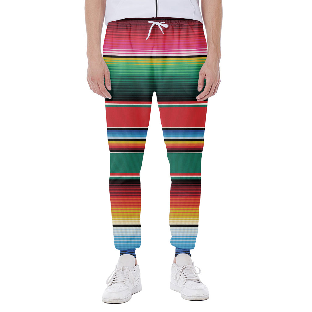 Colorful Mexican Blanket Pattern Print Scuba Joggers