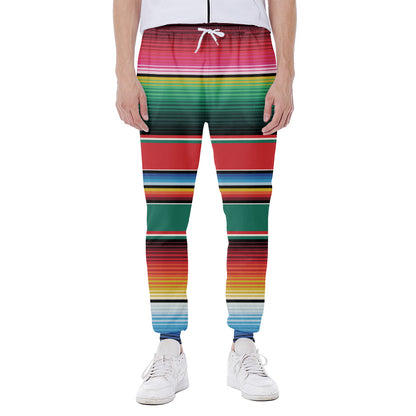 Colorful Mexican Blanket Pattern Print Scuba Joggers