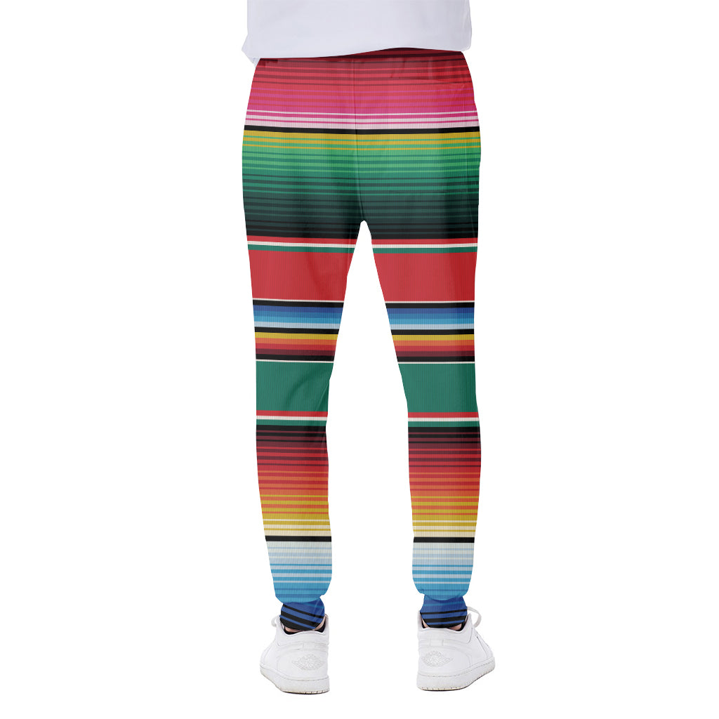 Colorful Mexican Blanket Pattern Print Scuba Joggers