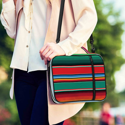 Colorful Mexican Blanket Pattern Print Shoulder Strap Bible Bag