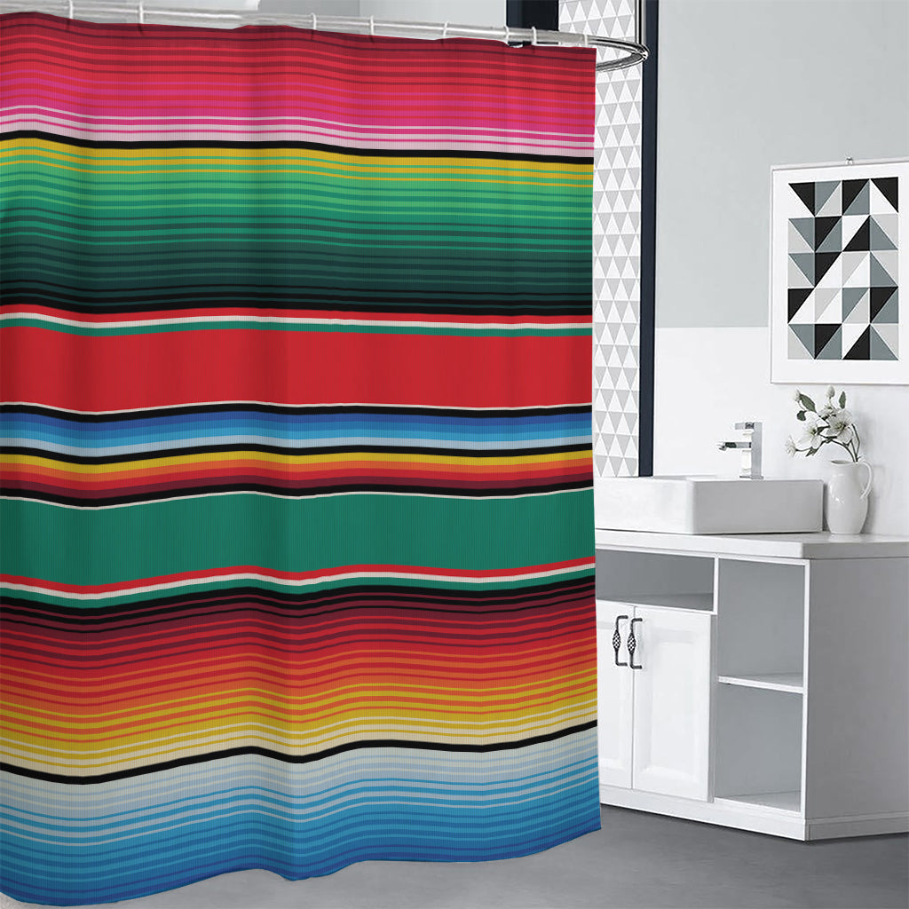 Colorful Mexican Blanket Pattern Print Shower Curtain