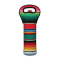 Colorful Mexican Blanket Pattern Print Single Neoprene Wine Tote