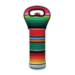 Colorful Mexican Blanket Pattern Print Single Neoprene Wine Tote