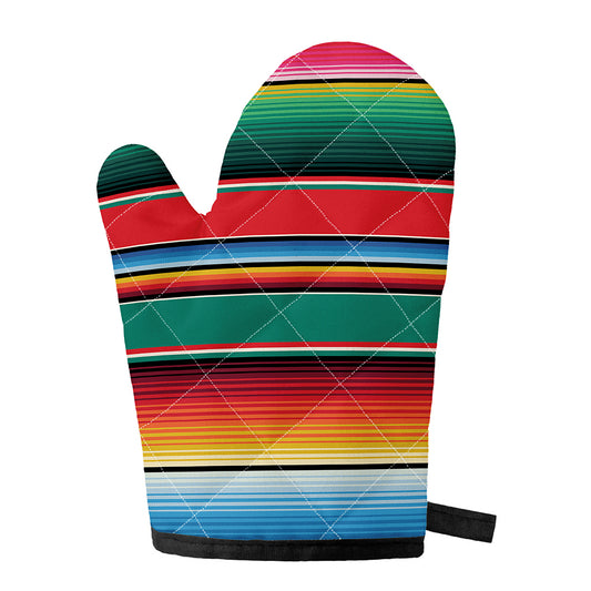 Colorful Mexican Blanket Pattern Print Single Oven Mitt