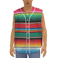 Colorful Mexican Blanket Pattern Print Sleeveless Baseball Jersey