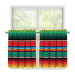 Colorful Mexican Blanket Pattern Print Tier Curtains