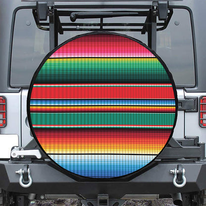 Colorful Mexican Blanket Pattern Print Tire Cover