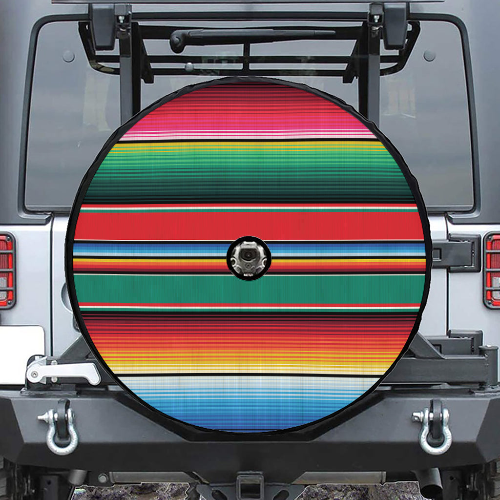 Colorful Mexican Blanket Pattern Print Tire Cover With Camera Hole
