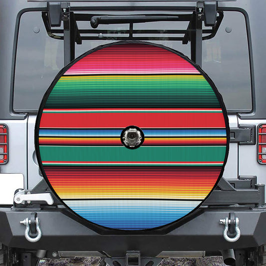 Colorful Mexican Blanket Pattern Print Tire Cover With Camera Hole