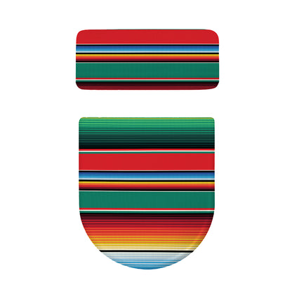 Colorful Mexican Blanket Pattern Print Toilet Lid And Tank Cover Set