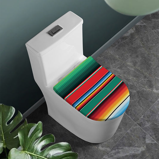 Colorful Mexican Blanket Pattern Print Toilet Lid Cover