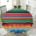 Colorful Mexican Blanket Pattern Print Waterproof Round Tablecloth