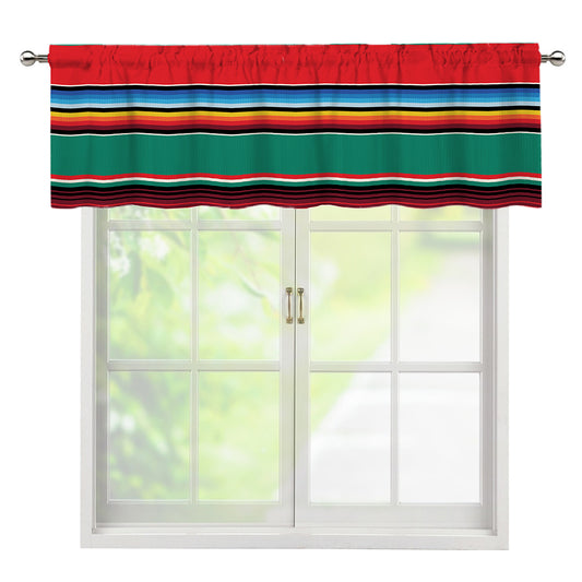 Colorful Mexican Blanket Pattern Print Window Valance