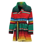 Colorful Mexican Blanket Pattern Print Women's Bathrobe