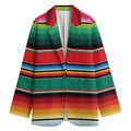 Colorful Mexican Blanket Pattern Print Women's Blazer