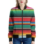 Colorful Mexican Blanket Pattern Print Women's Bomber Jacket