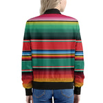 Colorful Mexican Blanket Pattern Print Women's Bomber Jacket