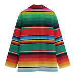 Colorful Mexican Blanket Pattern Print Women's Cotton Blazer